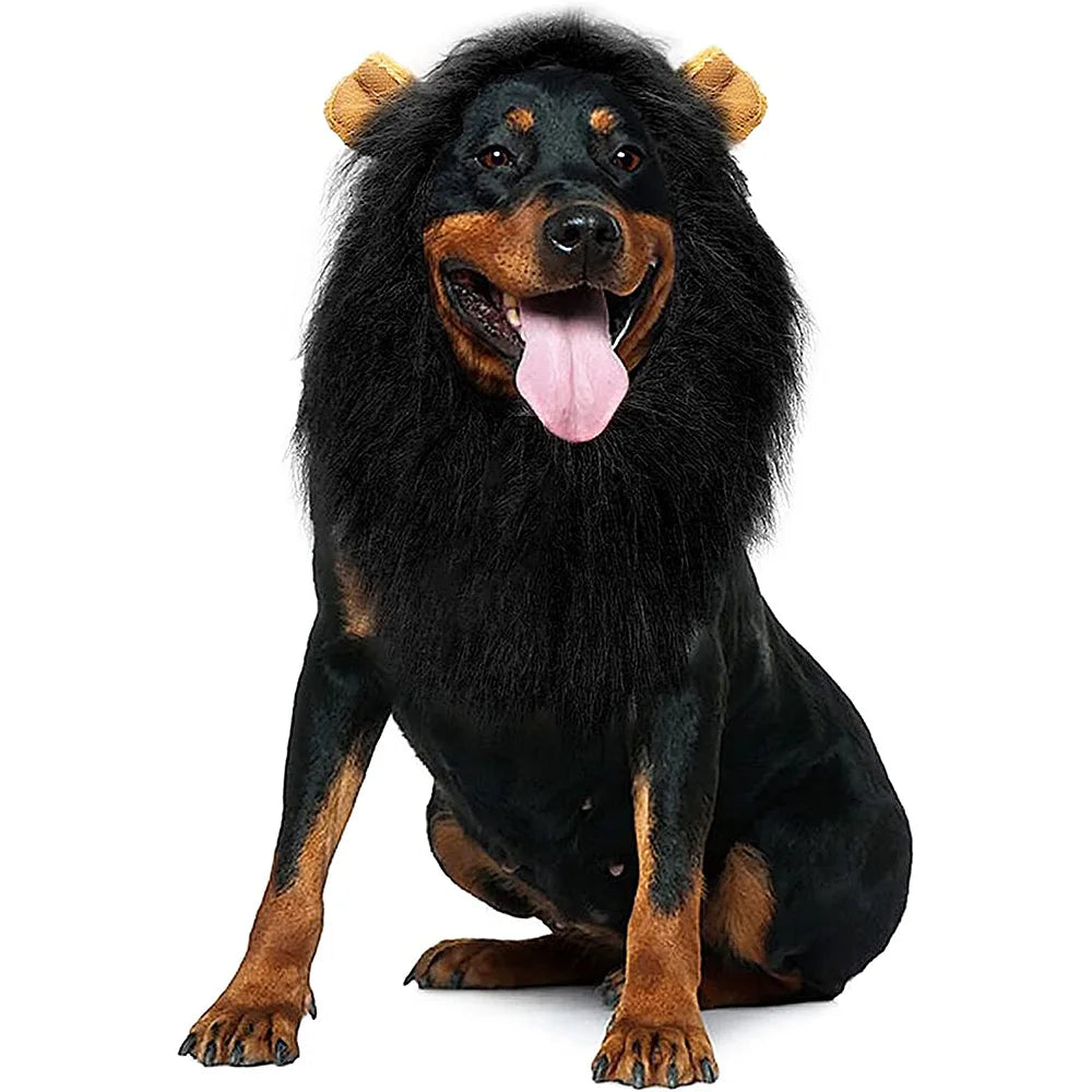 Cute Pet Dog Cosplay Clothes Lion Mane For Dog Costumes Realistic Lion Wig For Medium to Large Dogs With Ear Pet Accessories