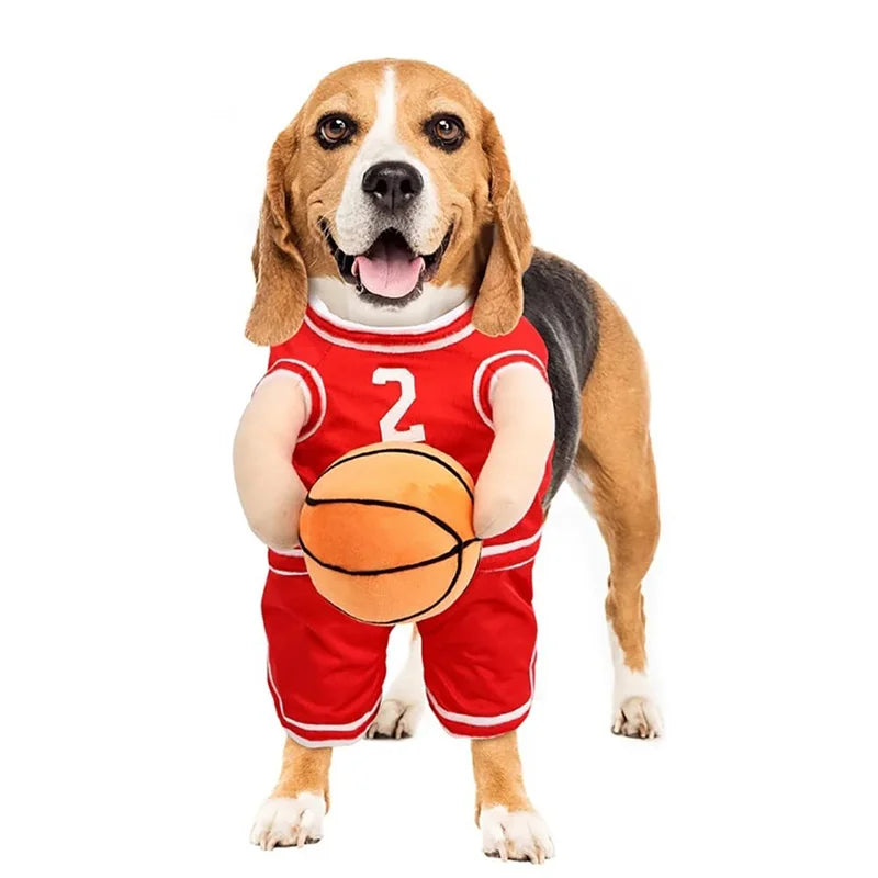 Dog Clothes T-shirts For Small Dogs Pets Articles Puppy Autumn Pet Cotton Vests  Dog Basketball Costume With Ball