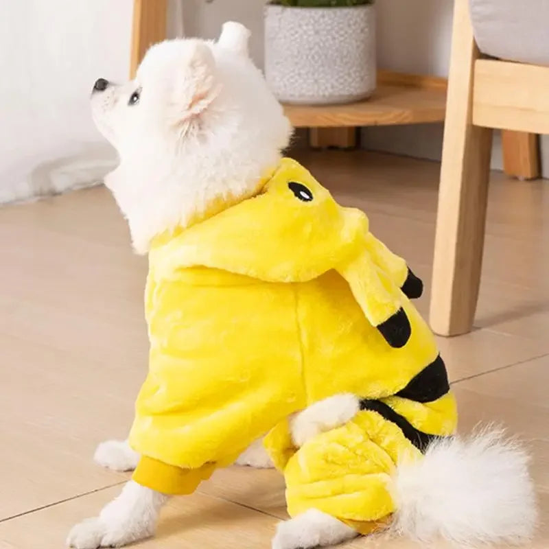 Anime Cartoon Pokemon Pet Clothing Kawaii Pikachu Autumn Winter Coral Fleece Warm Clothing Cute Cats and Dogs Christmas Gift