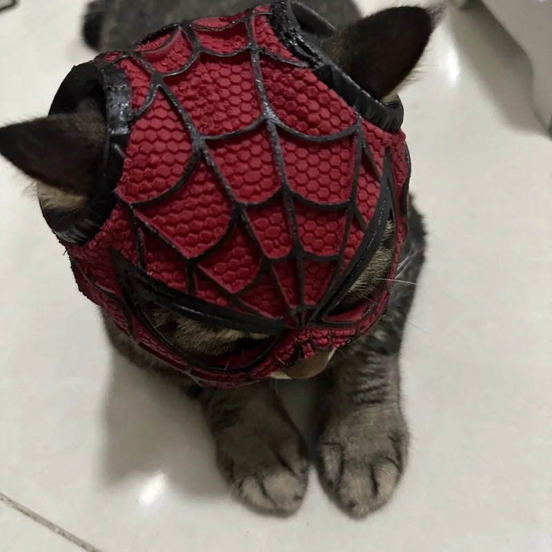 Spiderman Cat Mask Avenger Mask Cute Superhero Cool Pet Toys For Cats And Dogs Spider Helmet Lens Prop Face Halloween Costume